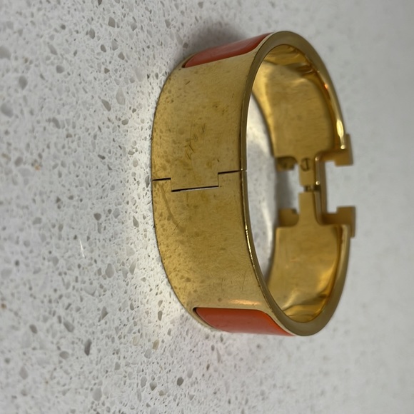 Hermès Orange Enamel Wide Clic Clac Bracelet - Picture 2 of 4